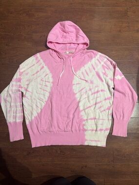 RD Style Pink Tie-Dye Hooded Lightweight Pullover Sweatshirt